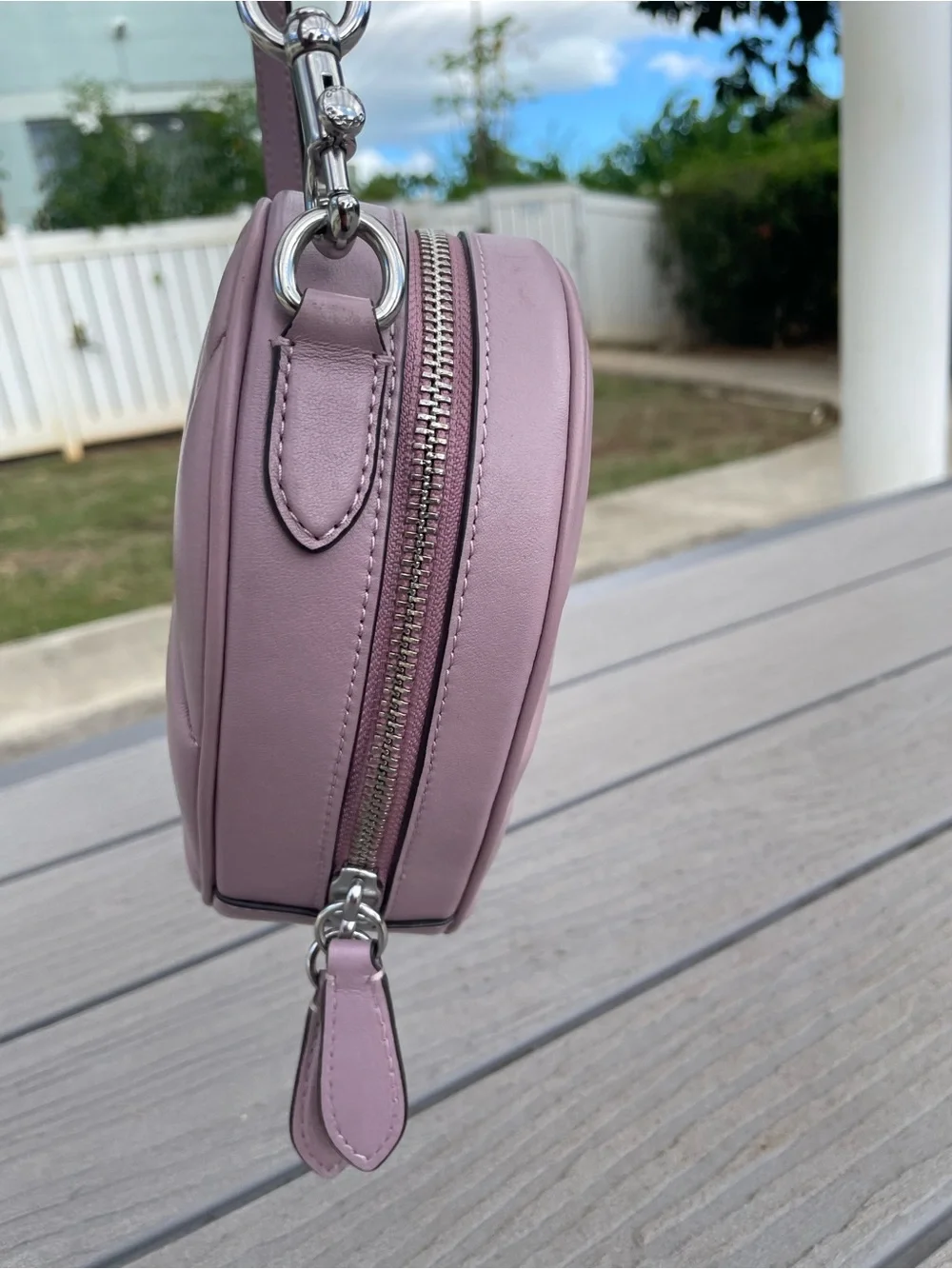 Coach Heart Quilted Crossbody Bag in Dusty Lilac